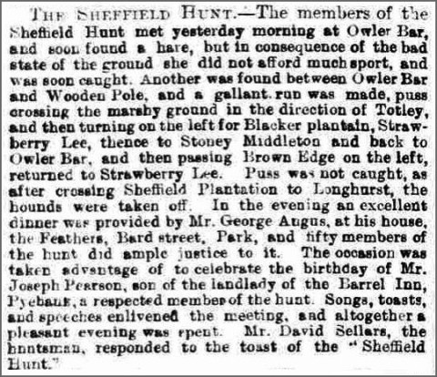 Report of the Sheffield Harriers hunt of February 1877