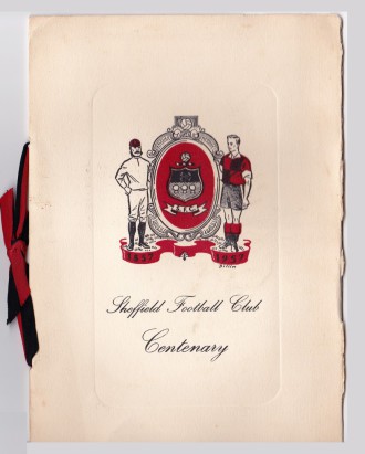 Sheffield Football Club Centenary invitation cover