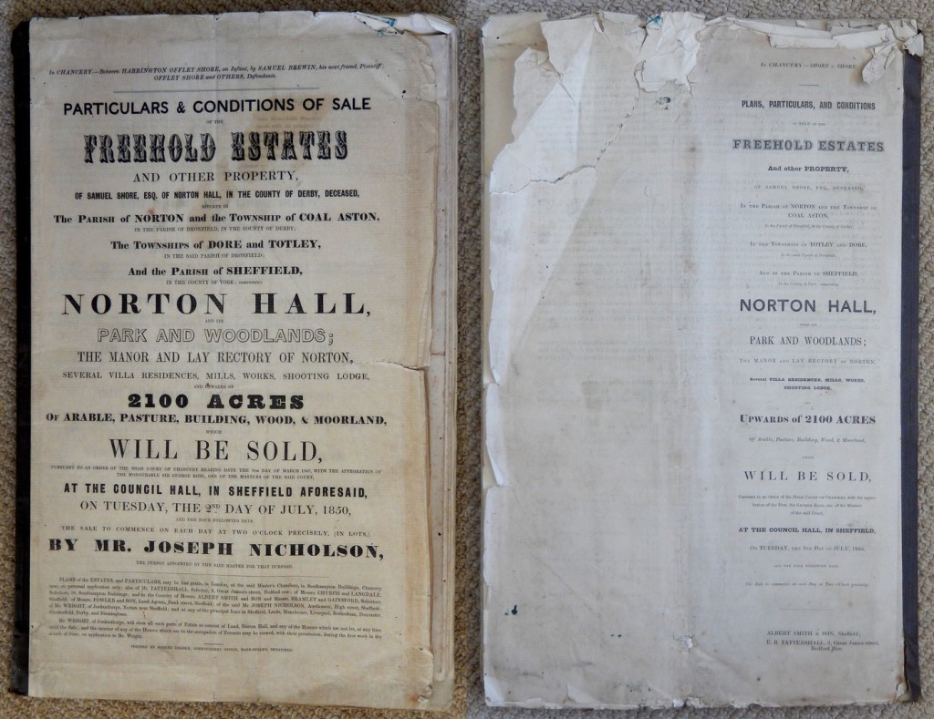 Norton Hall Estates sale document, 1850