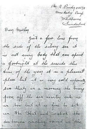 Albert Pinder's undated letter page 1