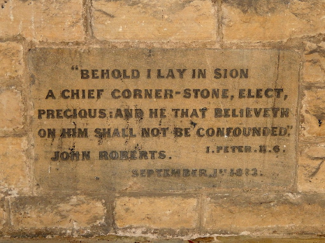 Foundation stone, Church of St. John the Evangelist, Abbeydale