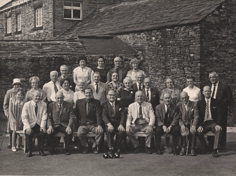 Cross Scythes Bowling Club; Maurice Johnson second from the right, front row, holding cap.