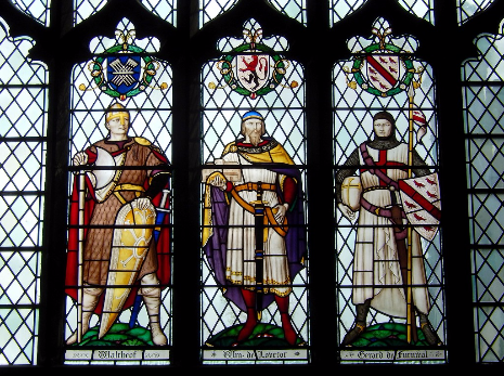 Six Worthies Window : Waltheof, William de Lovetot, Gerard de Furnival