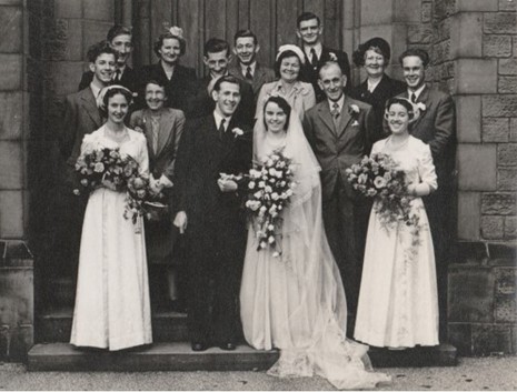 Wedding of Maurice Johnson junior and Trixie Bright, 1951