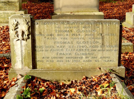 Insert an image caption here. Glossop Family memorial stone, Dore Christ Church.