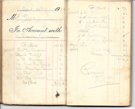 Specimen page from the account book.