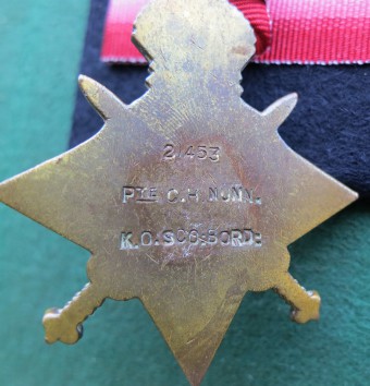Charles Herbert Nunn's 1914-15 Star, reverse (Photo: Chris Emsley)