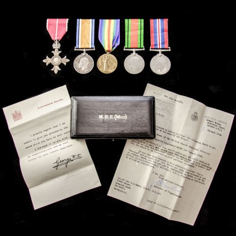 Walter Rippon Stubbs' medals and M.B.E.