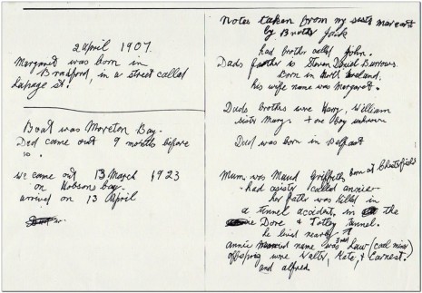 Jack Burrows' handwritten note