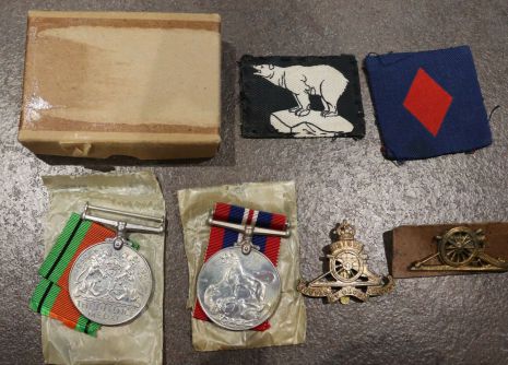 Douglas Platts' medals, cap and arm badge etc.